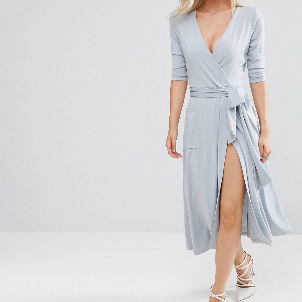 ASOS Crepe Wrap Midi Dress Size 6